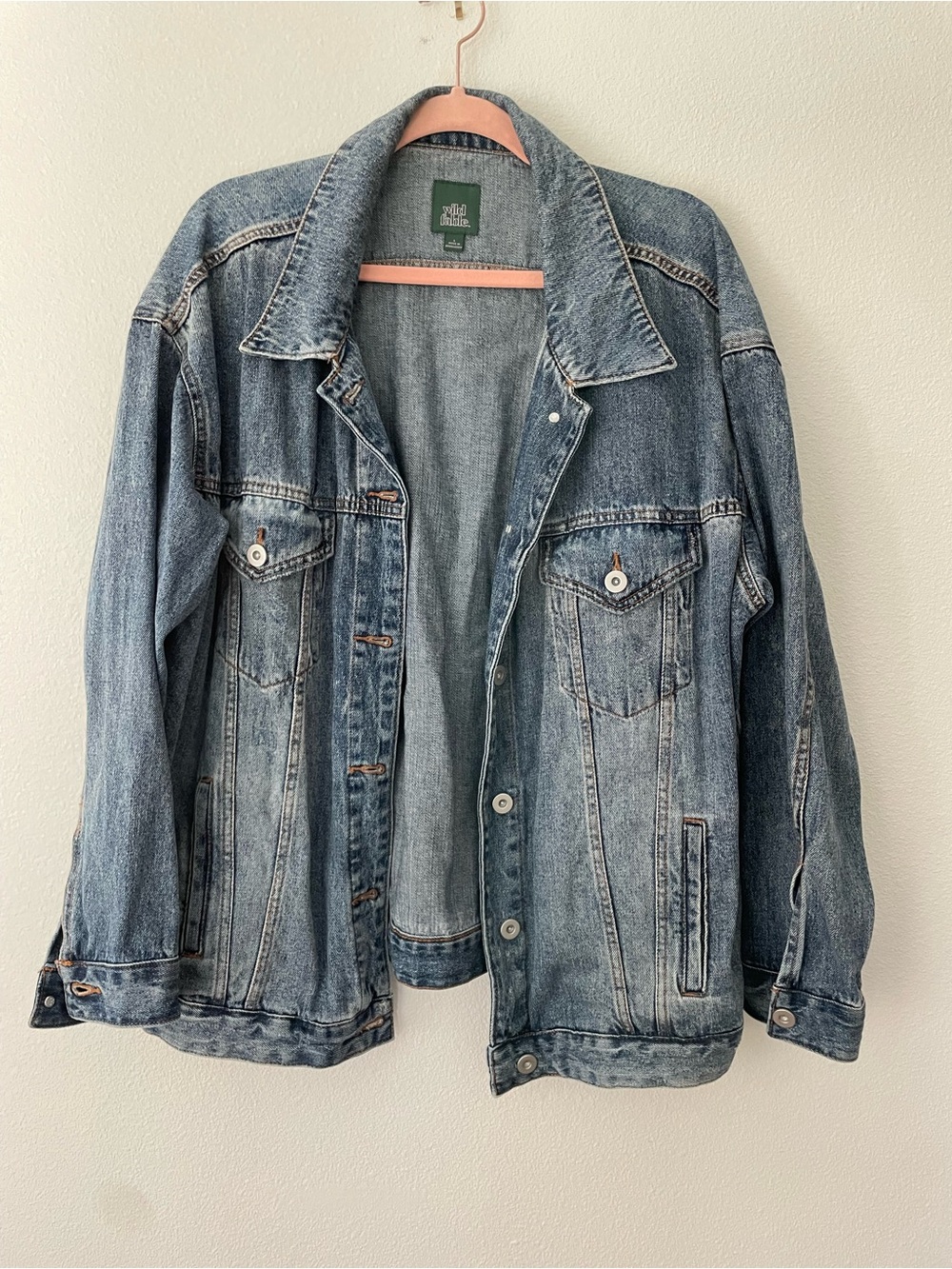 wild fable Denim Jacket with Green Label